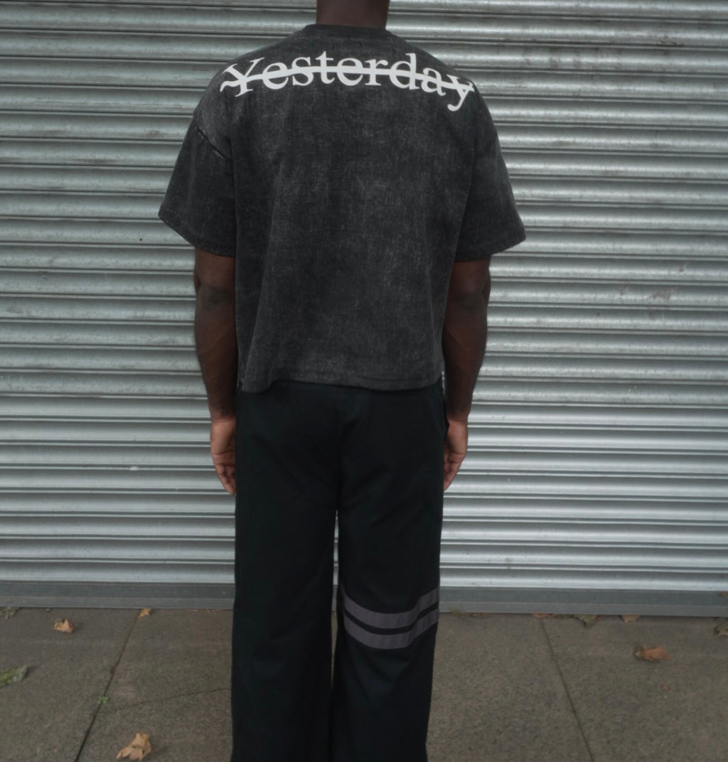 Forget About Yesterday Crop T - Acid Grey