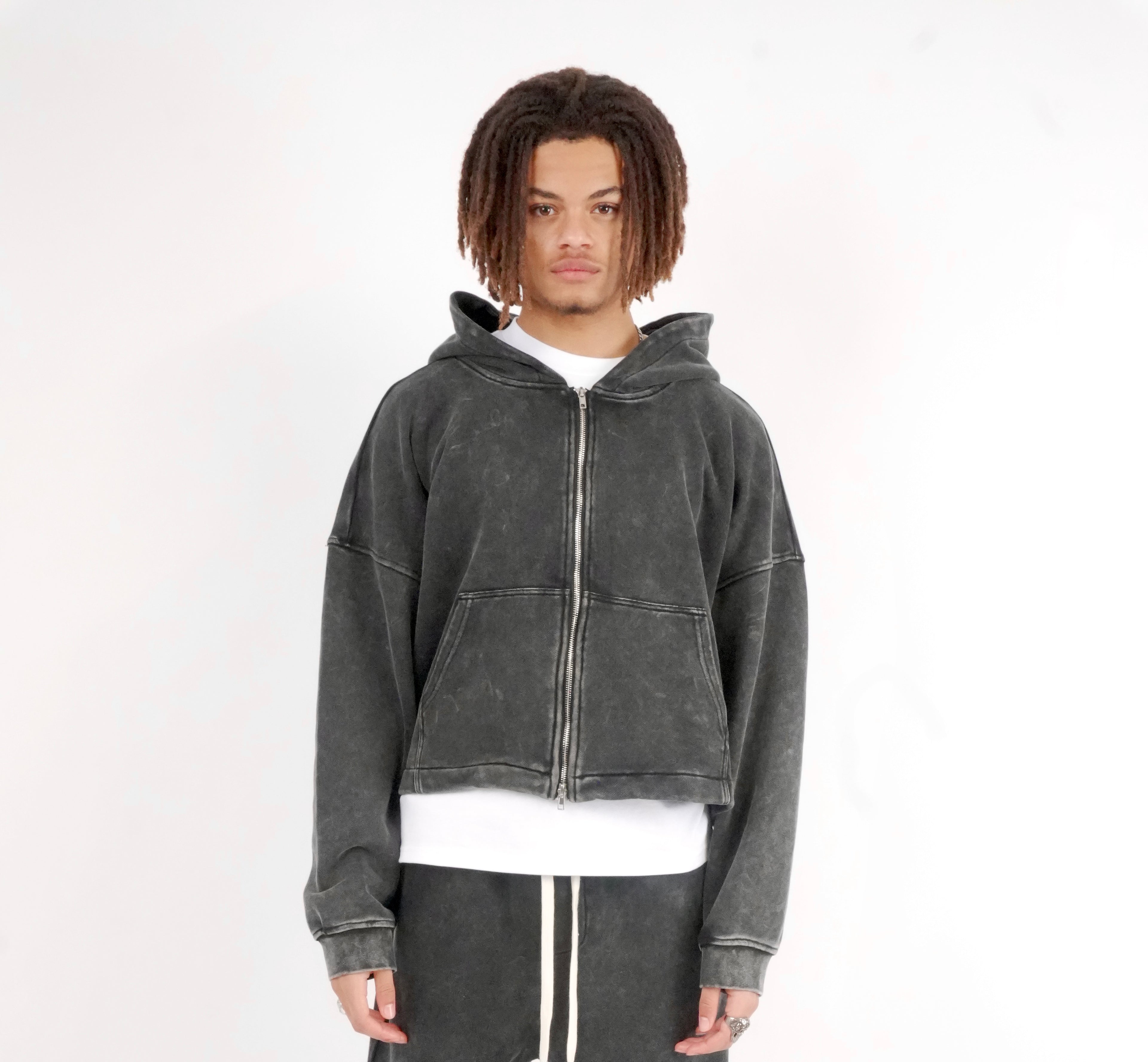 Acid Crop Grey Hoodie