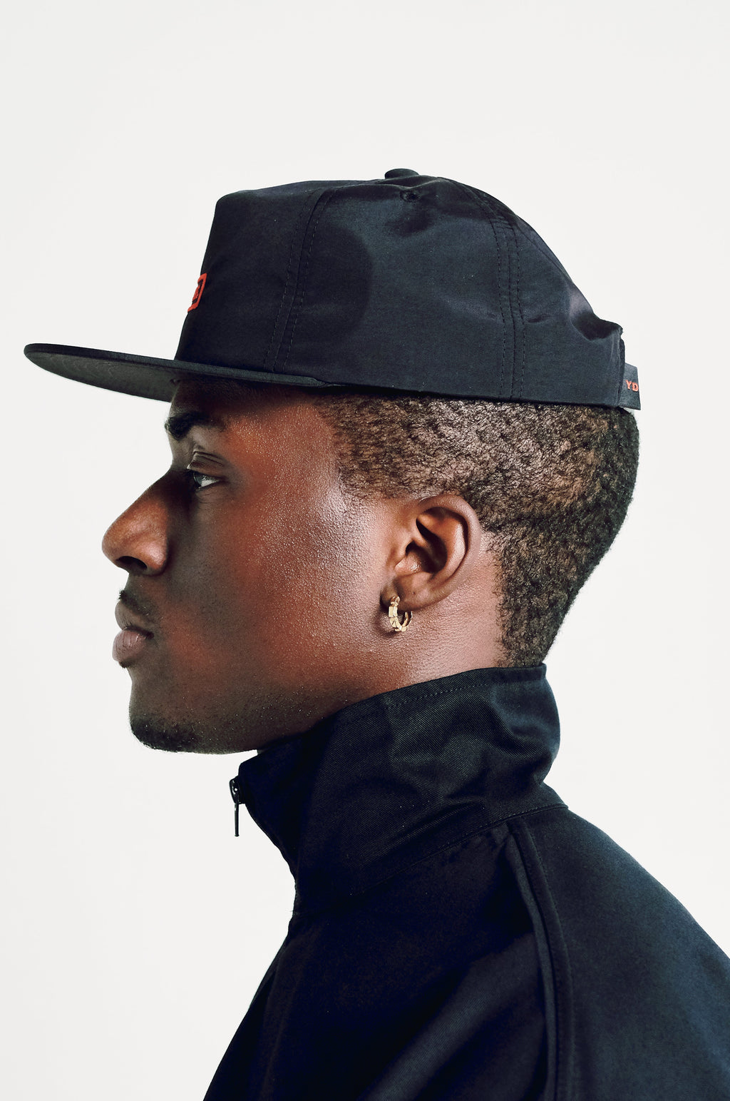 Staff Nylon Flat Cap - Black