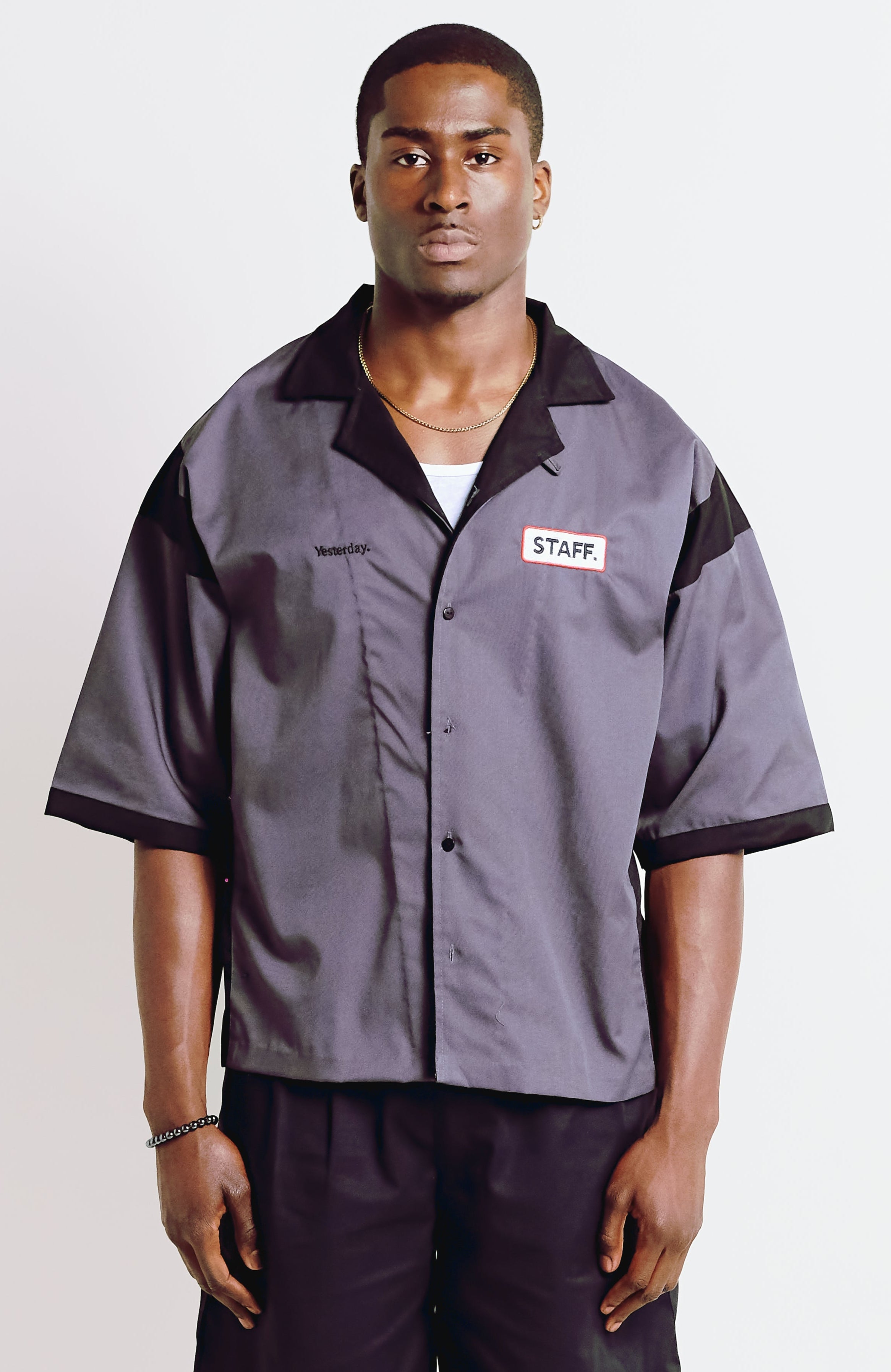 Two Tone Staff Shirt - Black & Grey