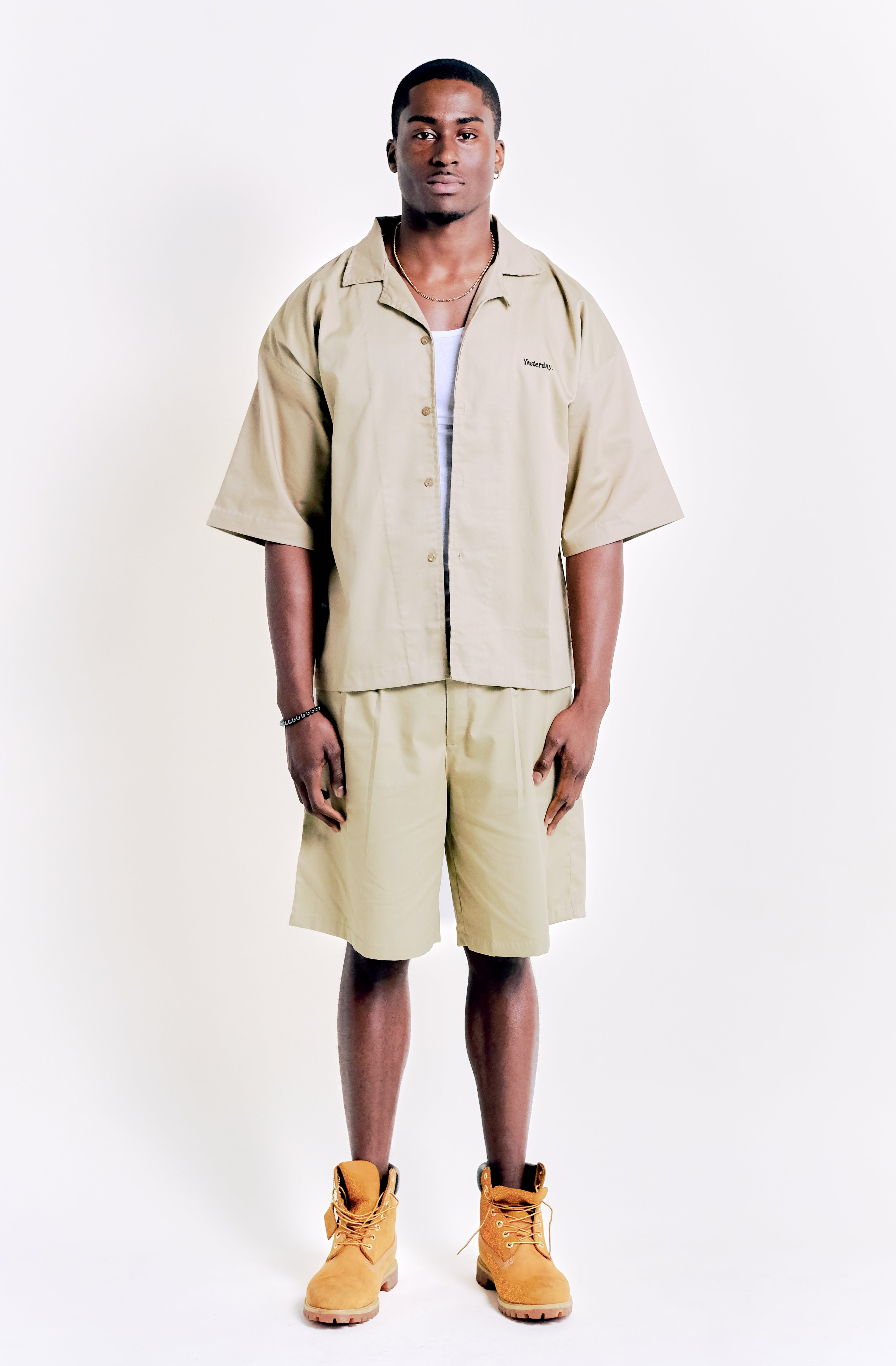 Staff Pleated Shorts - Beige