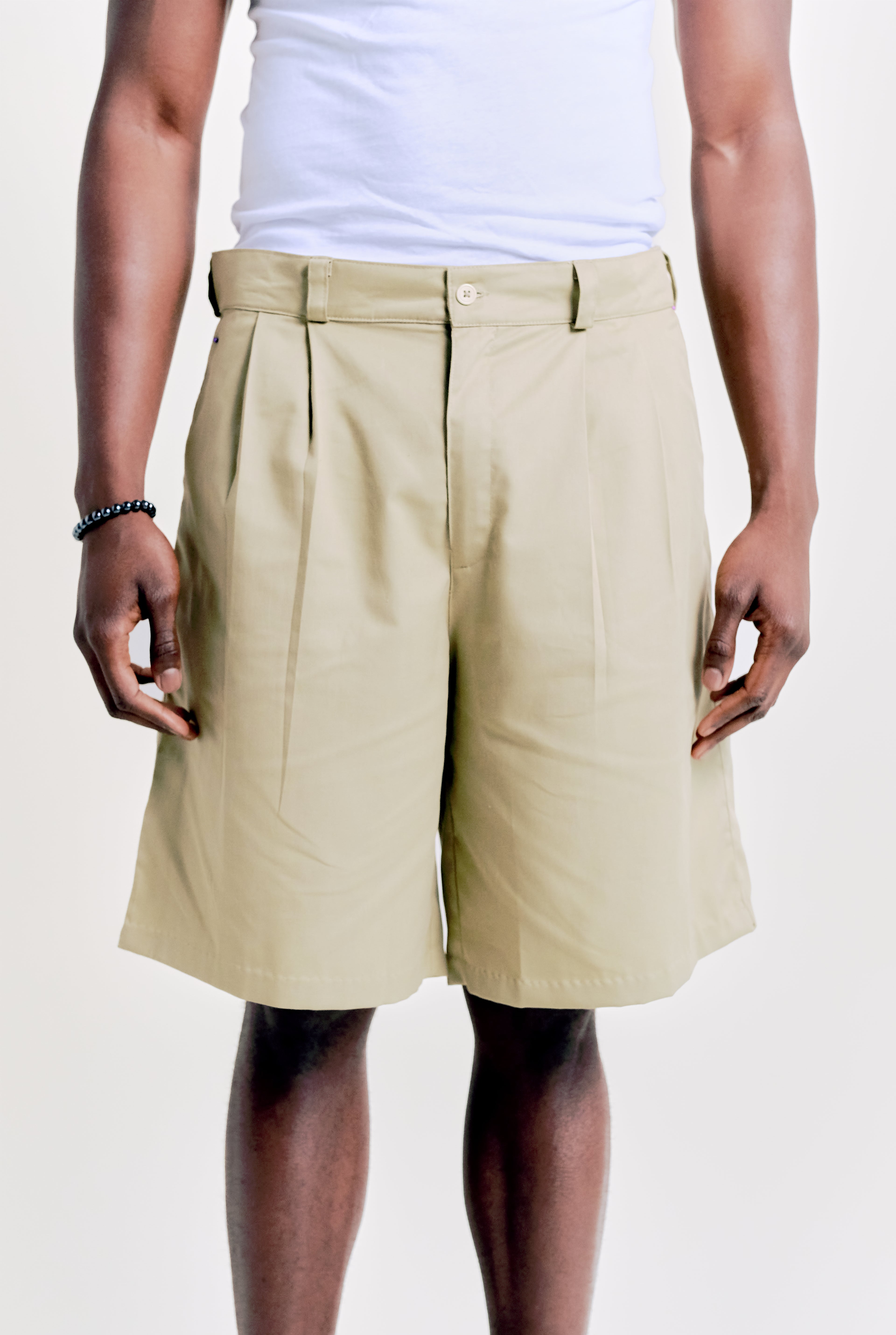 Staff Pleated Shorts - Beige